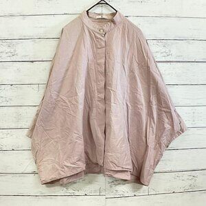 Uniqlo Dusty Pink Band Collar Shirt Cardigan Relaxed Fit